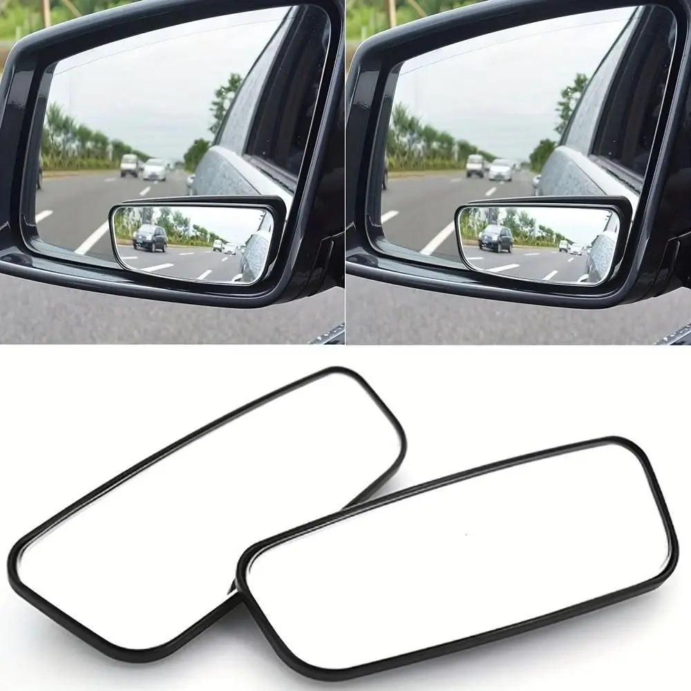 Two-Piece Car Blind Spot Mirror Set, Reflective Square Rear View Mirrors, 360-Degree Adjustable, Wide Angle Vision, Ideal for Vehicle Blind Zones, Car Accessories