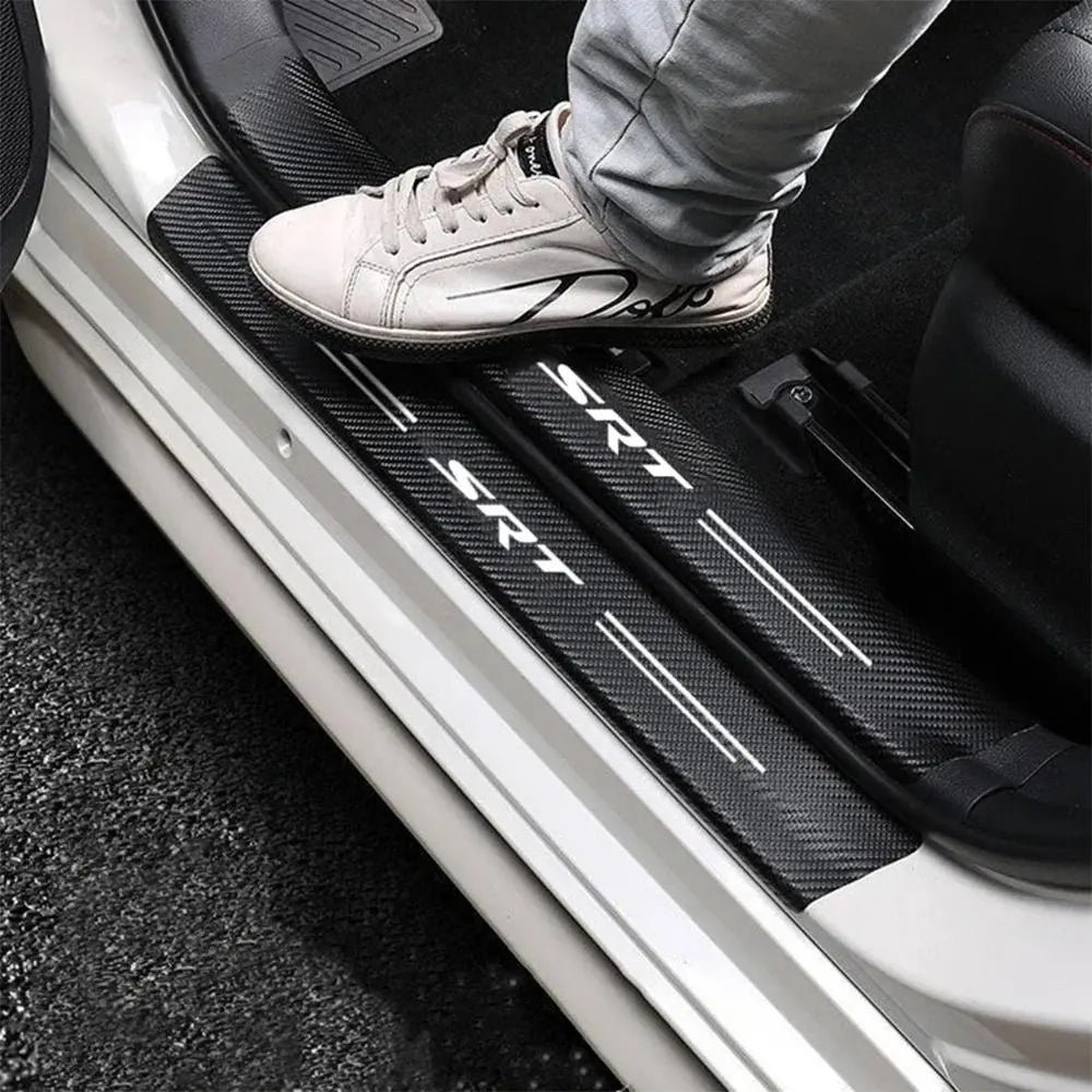 Car Door Sill Protector, Car Door Sill Sticker, Anti-Scratch Car Door Sill Sticker, Automotive Car Exterior Accessories for Dodge SRT Logo Decoration