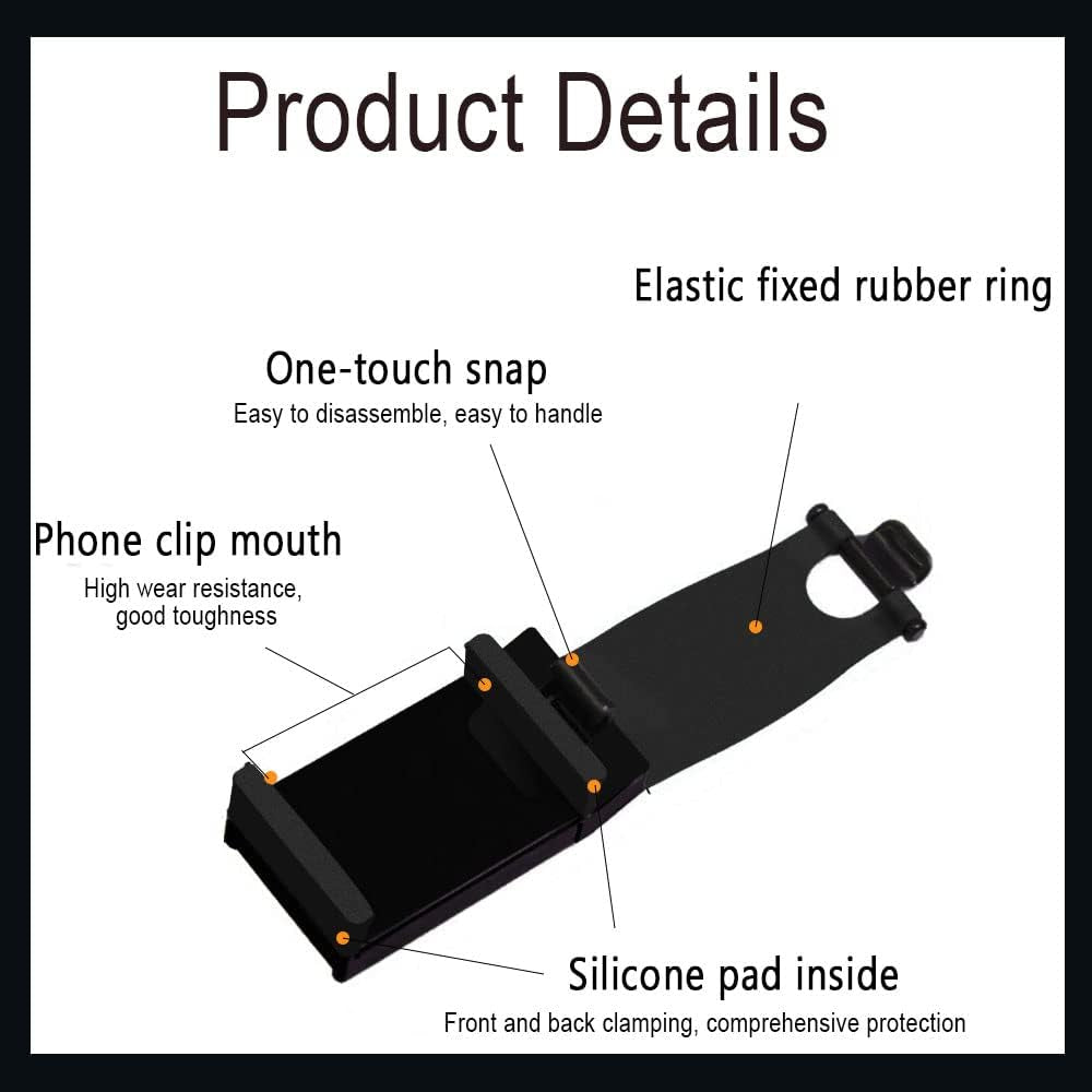 Adjustable Car Phone Cradle - Universal Mobile Phone Mount for Steering Wheel, Hands-Free Automobile Cell Phone Holder (Black)