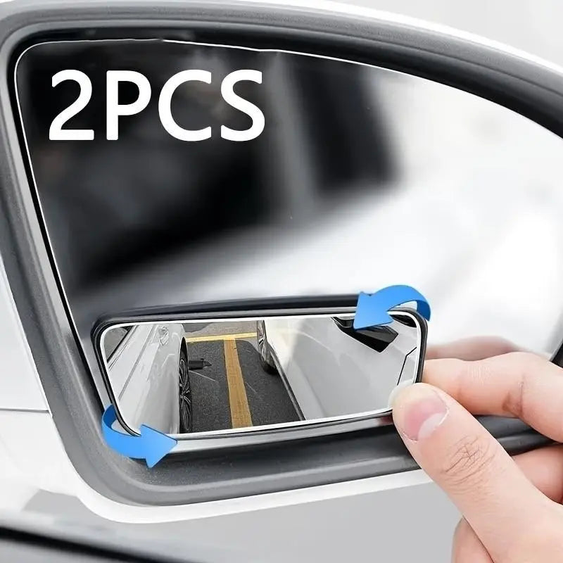 Two-Piece Car Blind Spot Mirror Set, Reflective Square Rear View Mirrors, 360-Degree Adjustable, Wide Angle Vision, Ideal for Vehicle Blind Zones, Car Accessories