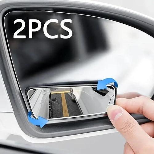 Two-Piece Car Blind Spot Mirror Set, Reflective Square Rear View Mirrors, 360-Degree Adjustable, Wide Angle Vision, Ideal for Vehicle Blind Zones, Car Accessories
