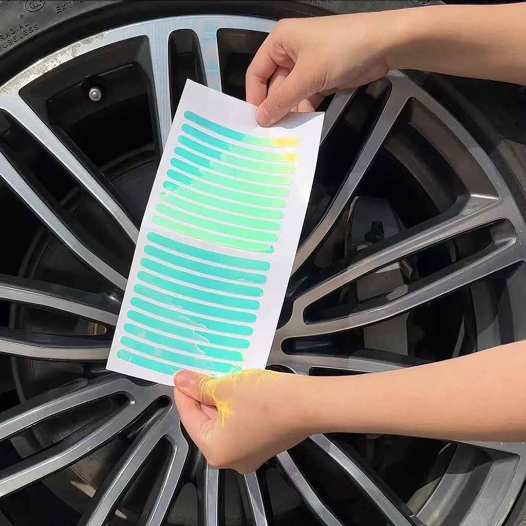 20 Colored Reflective Strips, Self-Adhesive Stickers, Suitable for Car and Motorcycle Wheels