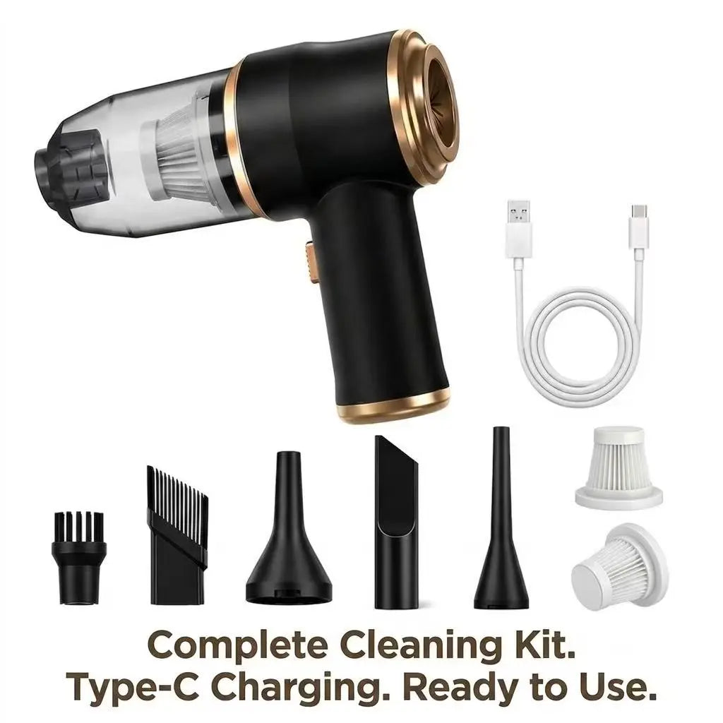 Vacuum Cleaner Cordless Vacuum 15000Pa High Power Car Vacuum and 2-In-1 Air Duster 50000 RPM Portable Handheld Cleaning Tool for Auto Detailing and Interior Dirt with Washable HEPA Filter