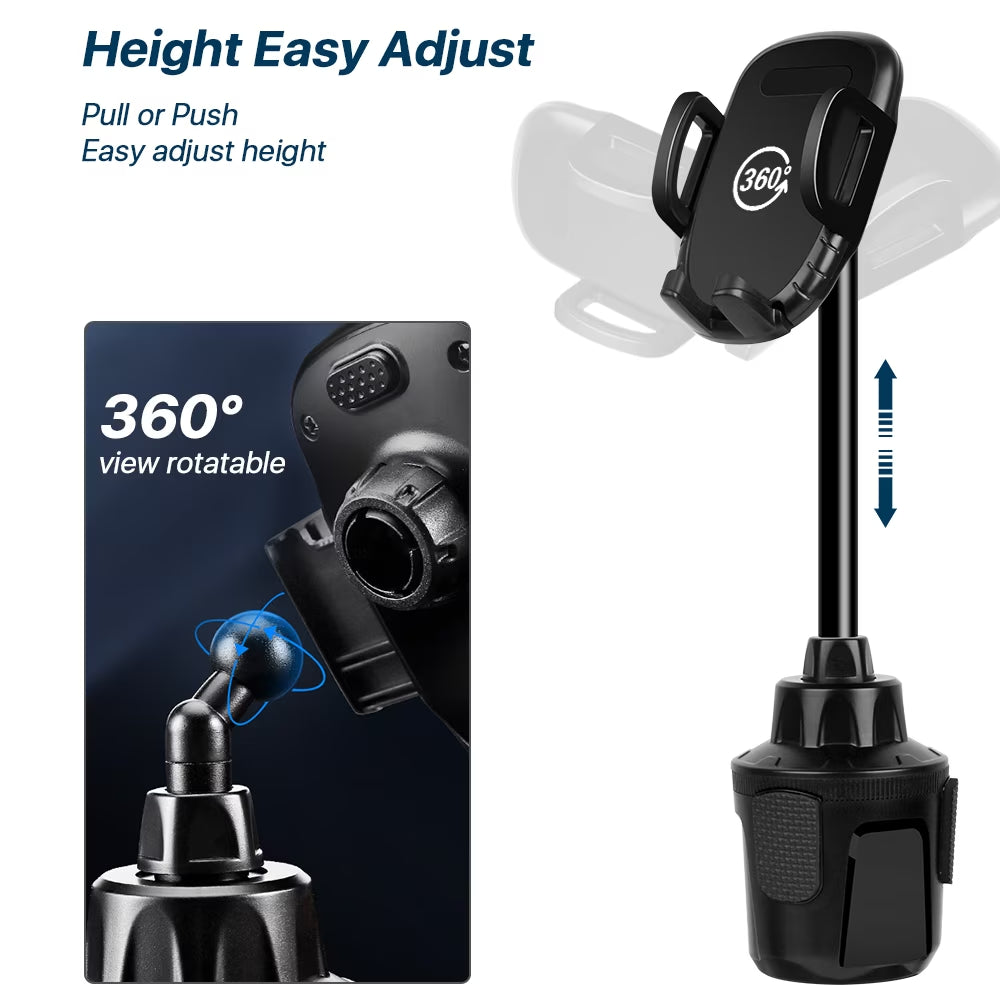 Universal Adjustable Car Cup Holder Phone Mount for iPhone and Samsung