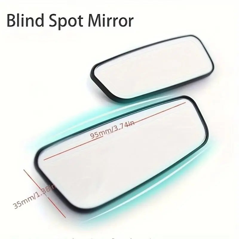 Two-Piece Car Blind Spot Mirror Set, Reflective Square Rear View Mirrors, 360-Degree Adjustable, Wide Angle Vision, Ideal for Vehicle Blind Zones, Car Accessories