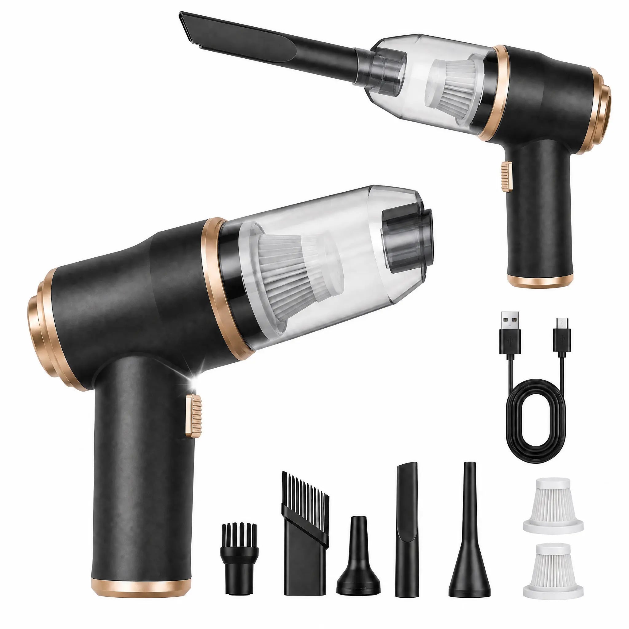 Vacuum Cleaner Cordless Vacuum 15000Pa High Power Car Vacuum and 2-In-1 Air Duster 50000 RPM Portable Handheld Cleaning Tool for Auto Detailing and Interior Dirt with Washable HEPA Filter