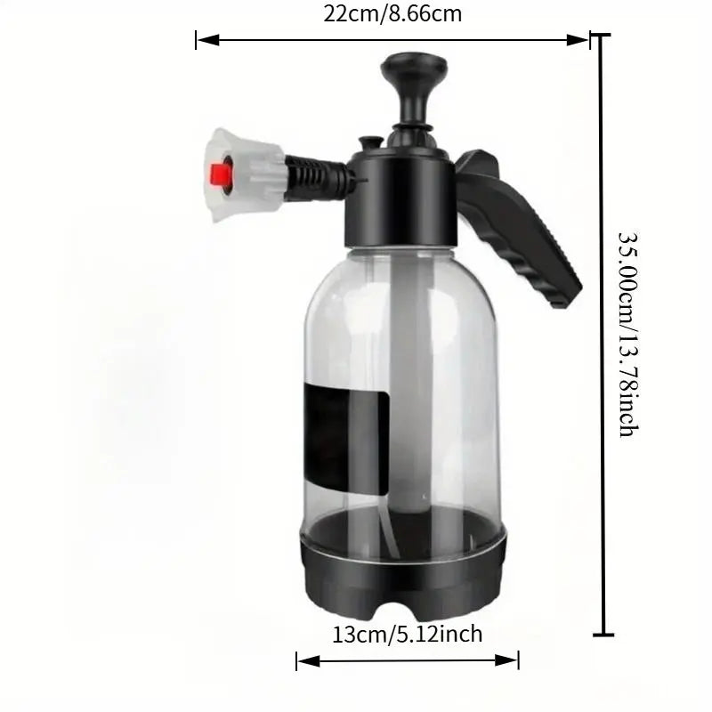 New 2L Multipurpose Manual Foam Sprayer Car Wash Cleaner with Adjustable Nozzle, Thickened Pull Rod, Portable Pressure Foam Cannon for Car, Home, Garden Use